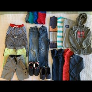 Boys 4-5T clothing lot and shoes 11.5